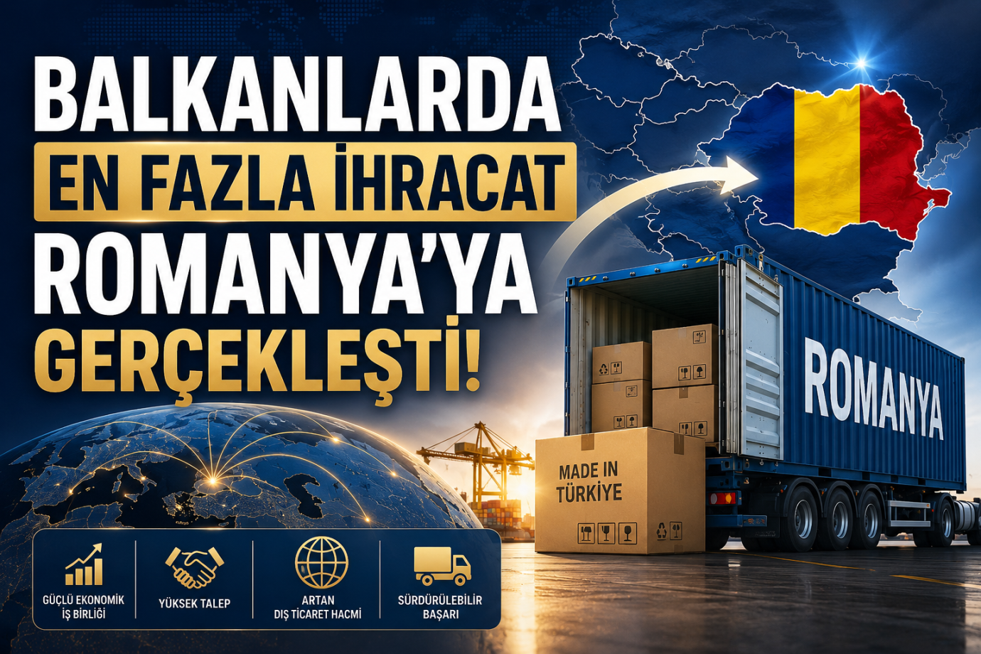 Balkanlarda en fazla ihracat Romanya'ya gerçekleşti