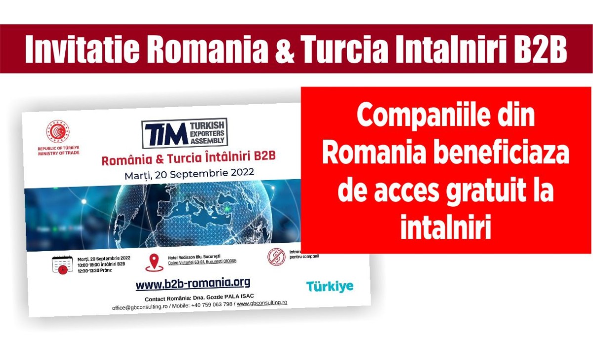 Invitatie Romania & Turcia Intalniri B2B