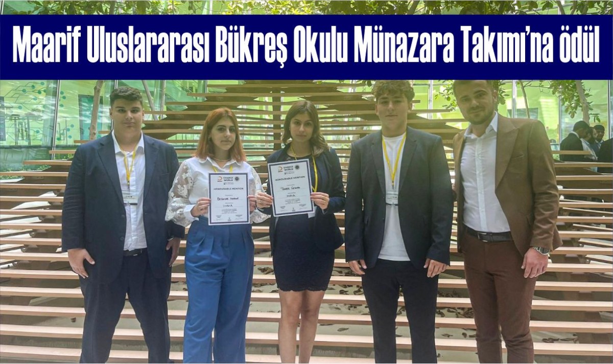 Maarif Uluslararası Bükreş Okulu Münazara Takımı’na ödül