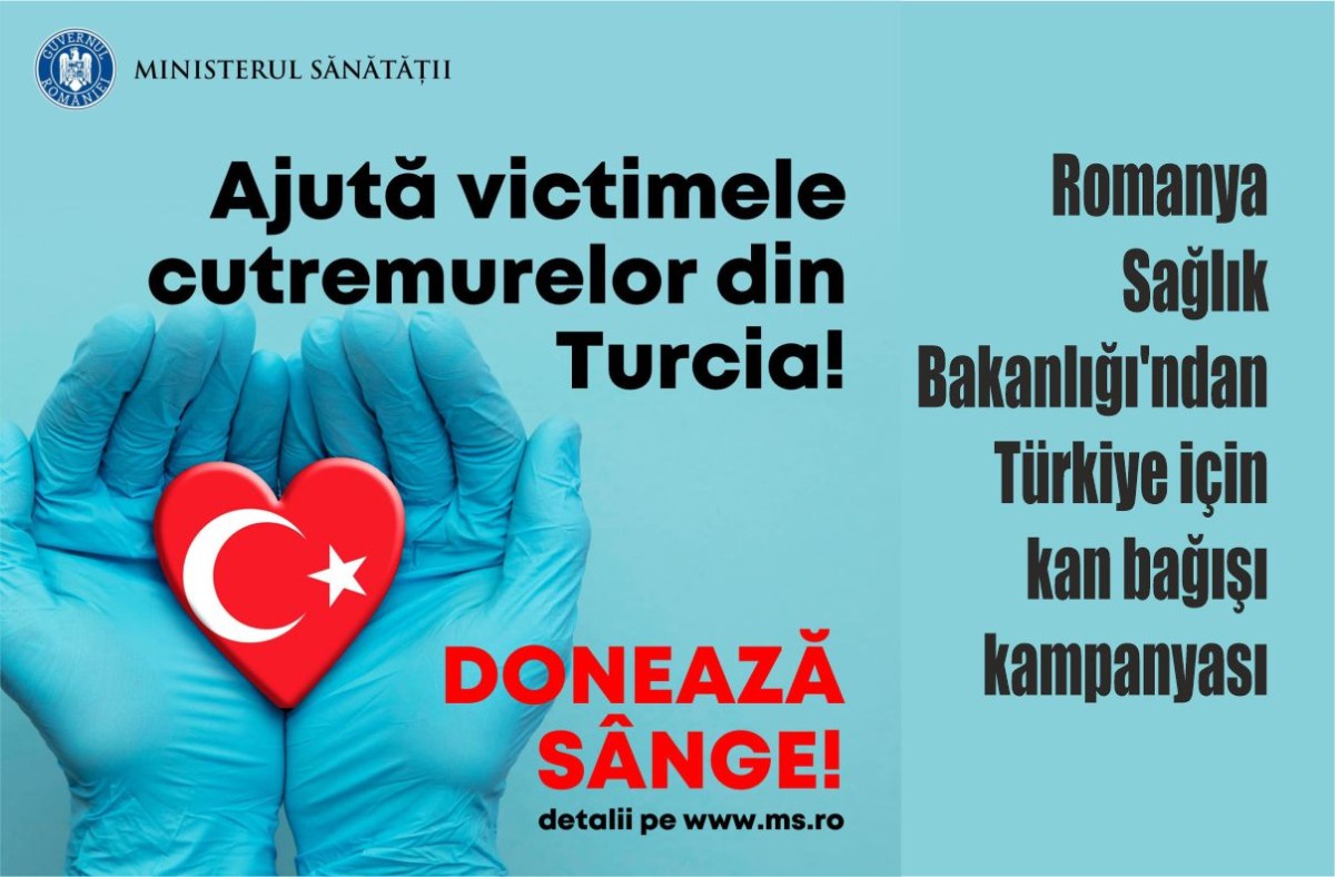 Romanya Sağlık Bakanlığı'ndan Türkiye için kan bağışı kampanyası