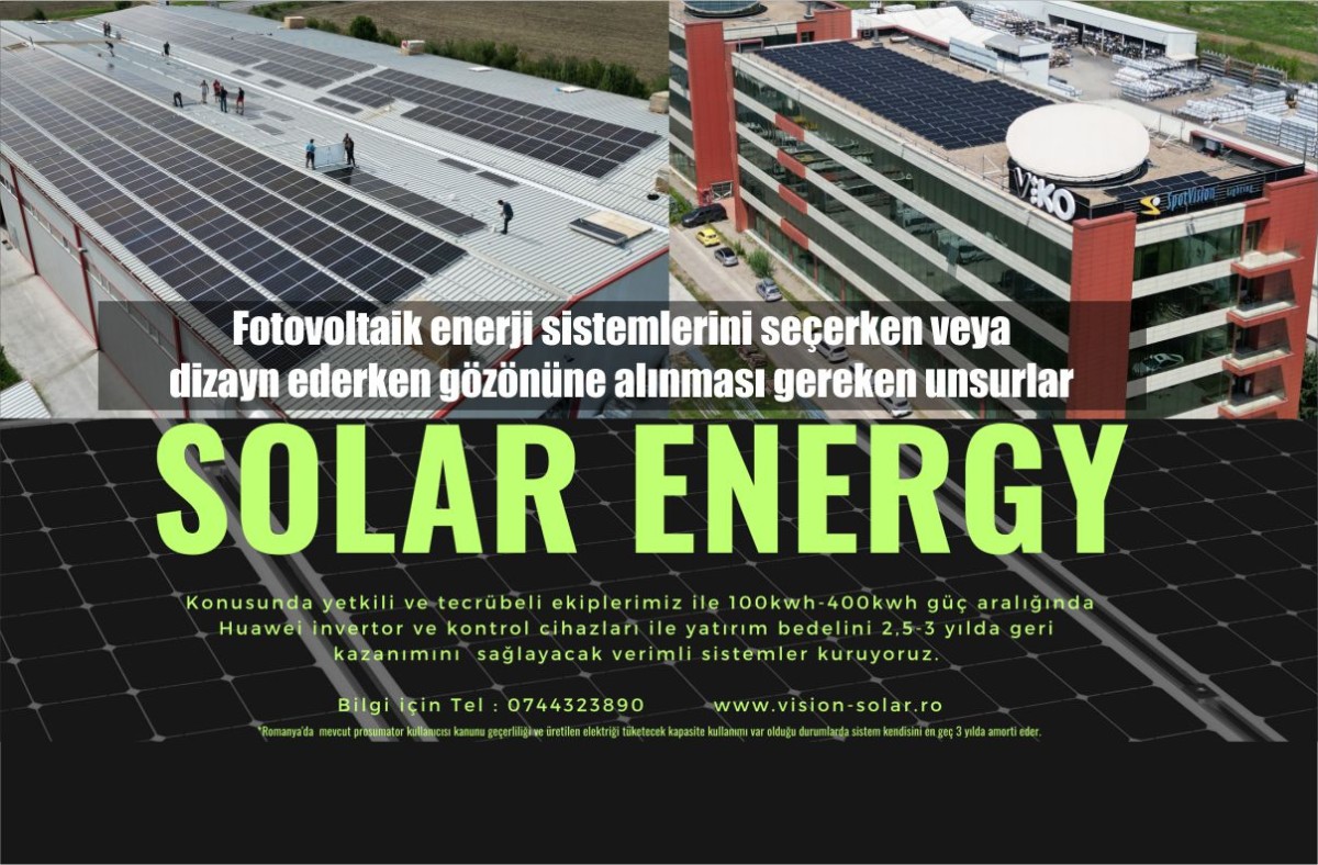 Fotovoltaik enerji sistemlerinde değerlendirme