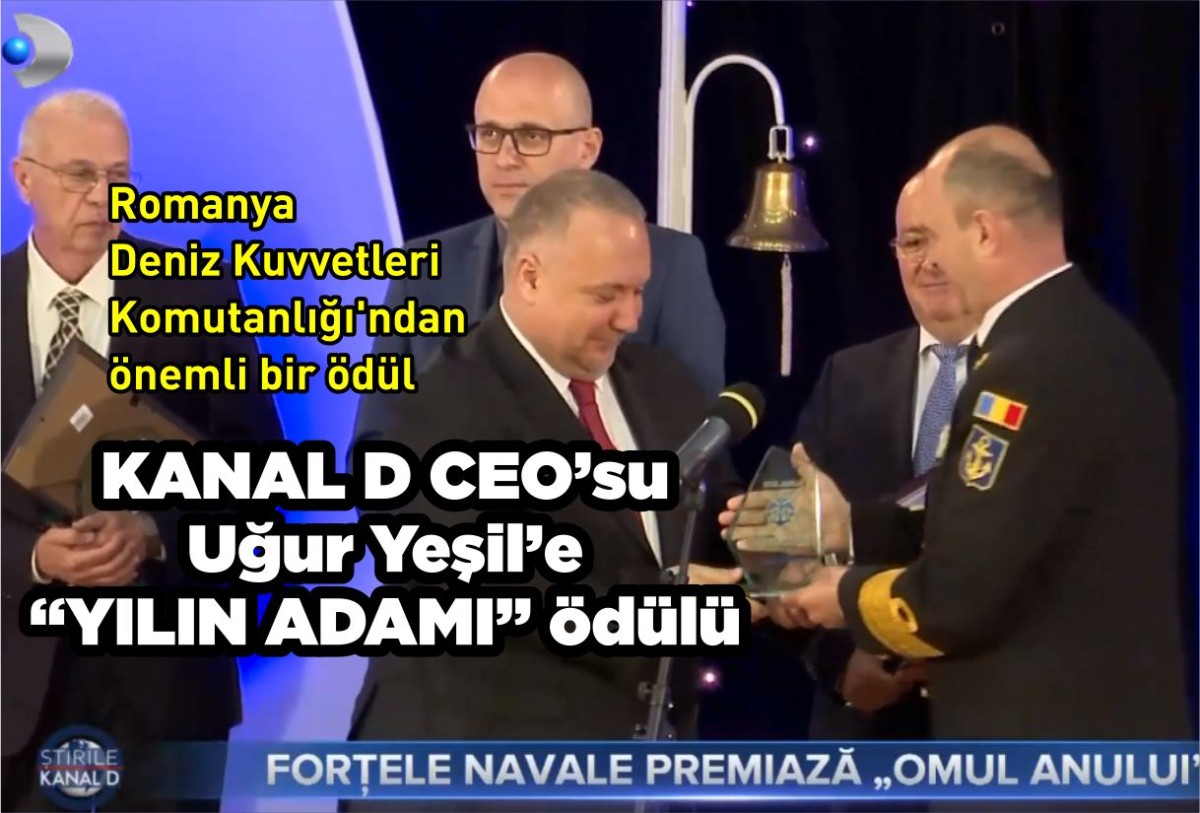 KANAL D Romanya CEO'su Uğur Yeşil'e, Romanya Deniz Kuvvetleri Komutanlığı'ndan önemli bir ödül