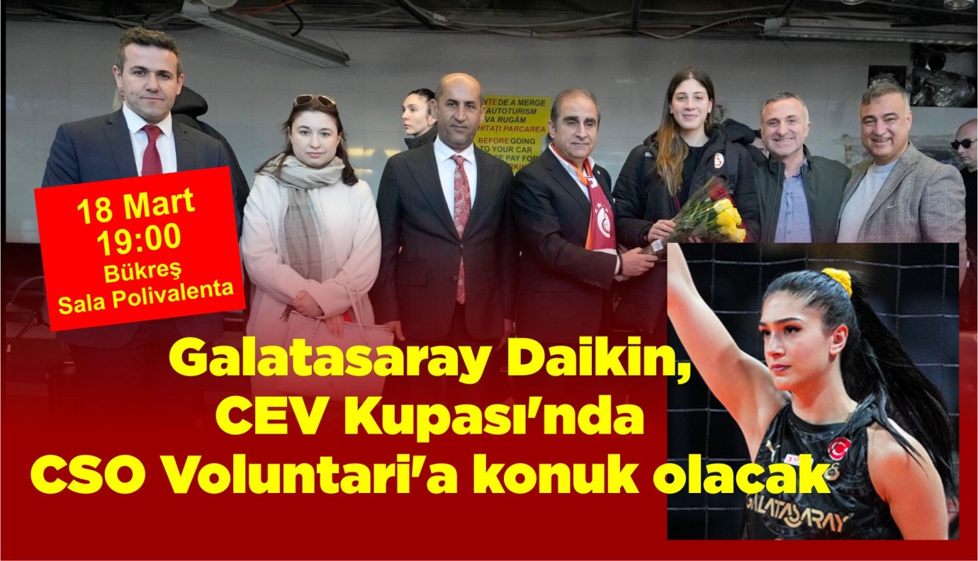 Galatasaray Daikin, CEV Kupası'nda CSO Voluntari'a konuk olacak