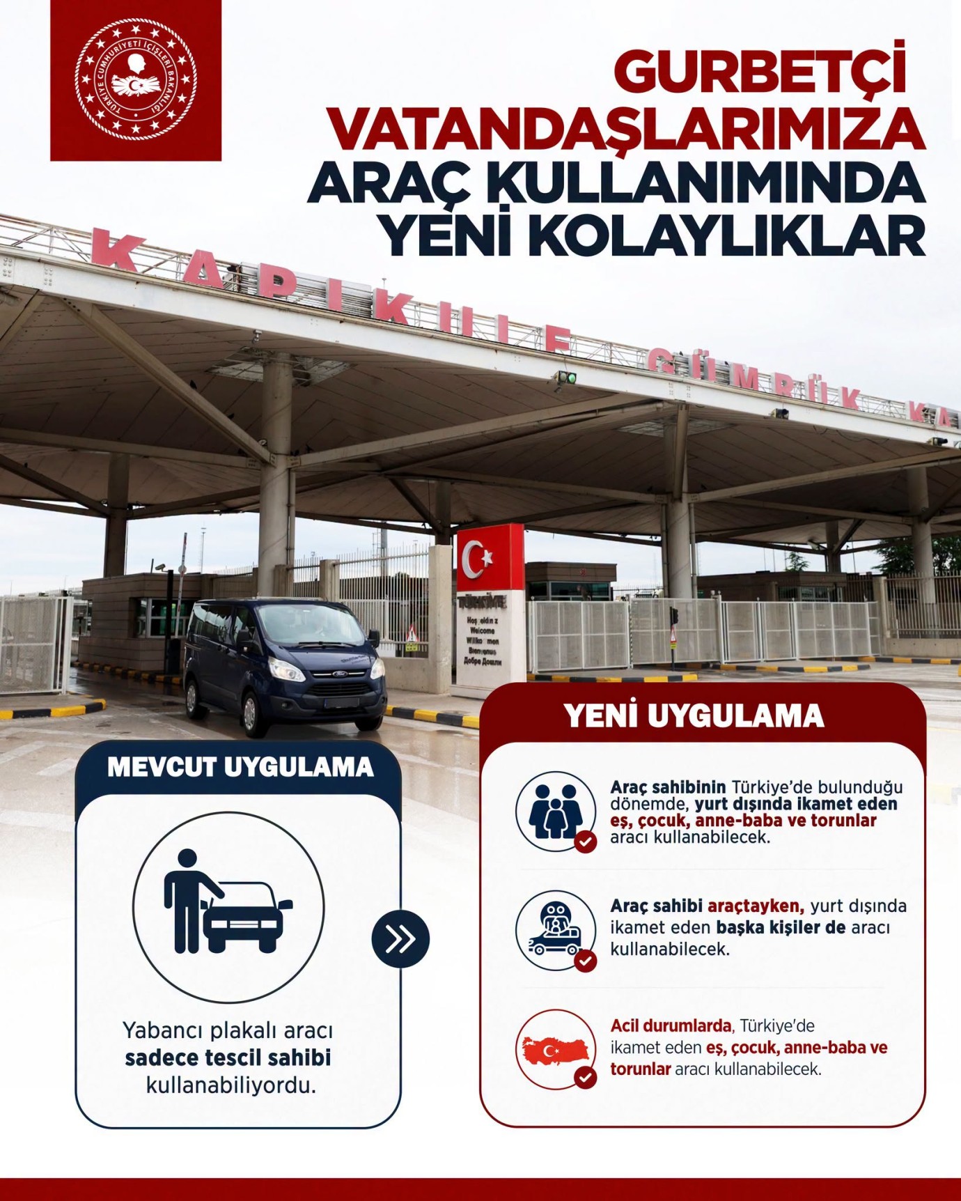 Gurbetçilere araç kullanımında yeni kolaylıklar